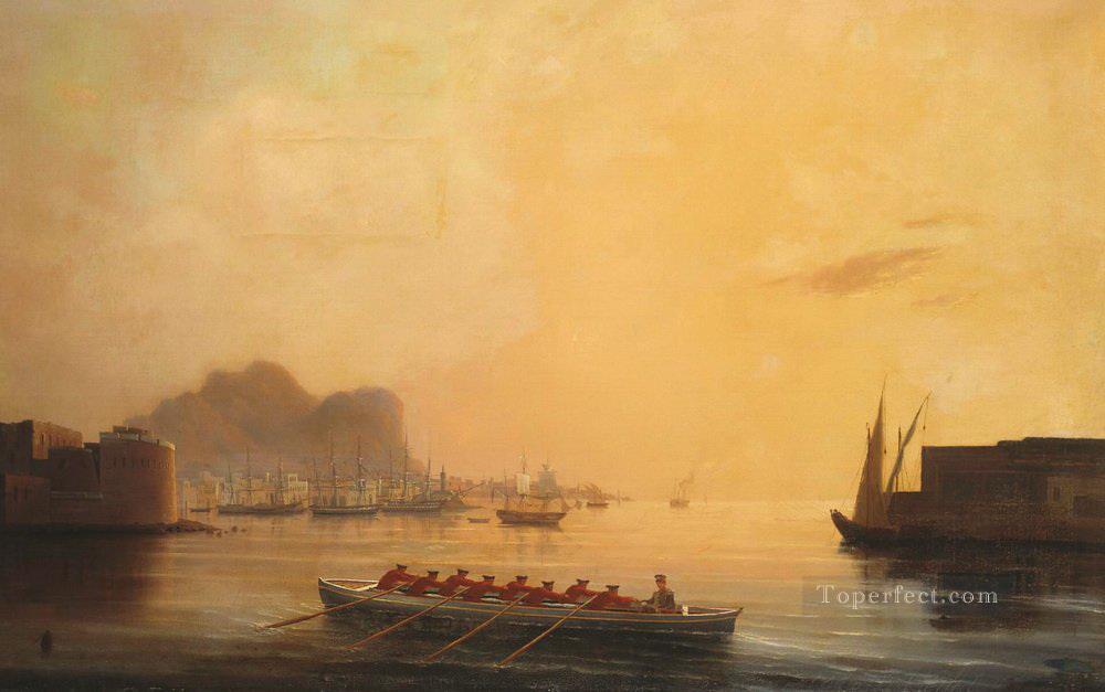 harbor 1850 Romantic Ivan Aivazovsky Russian Oil Paintings